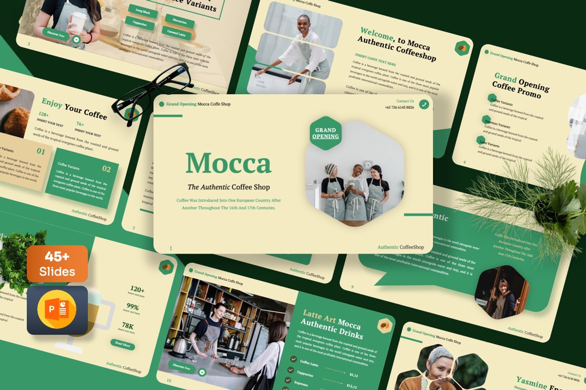 Mocca - Coffee Shop Powerpoint, a Presentation Template by Dhabee (Photo 1 of 8)