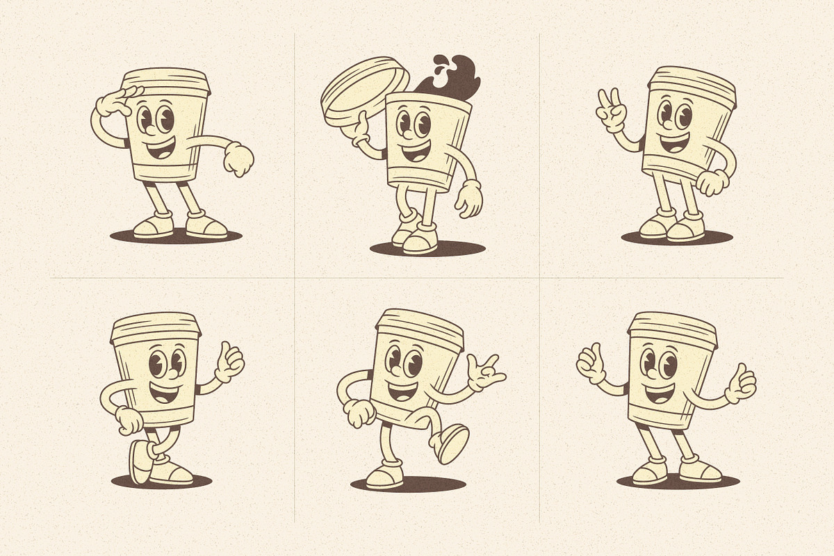 Coffee Cup Cartoon Mascot Character, a Food Illustration by Vasya Kobelev (Photo 6 of 8)