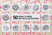 50 Peony Flower Vector Illustrations, an Illustration by Inkwell Supply Co (Thumbnail 1 of 20)