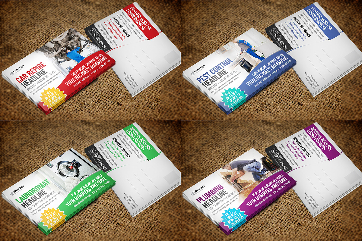 Postcard Design Bundle, a Card Template by Miyaji75 (Photo 2 of 20)