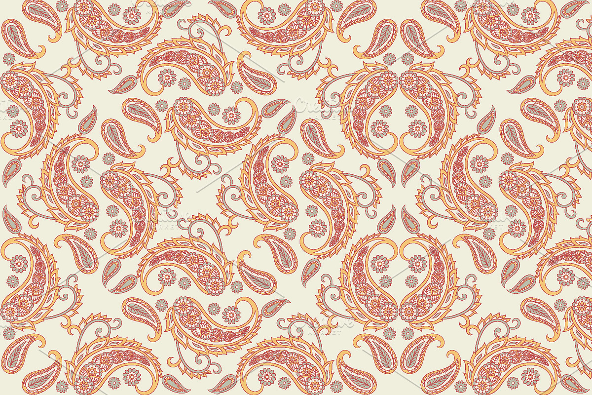 2 Paisley floral fabric patterns, a Pattern Graphic by antalogiya (Photo 2 of 3)