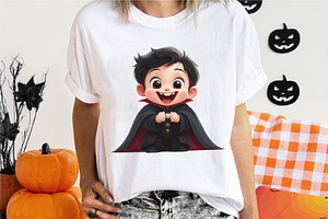 Cute Cartoon Dracula. TShirt Sticker