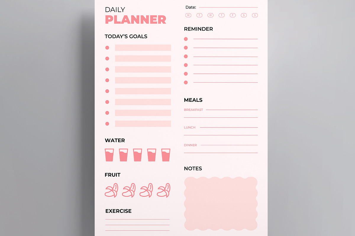Daily Planner Template, a Stationery Template by MightyDesign (Photo 4 of 7)