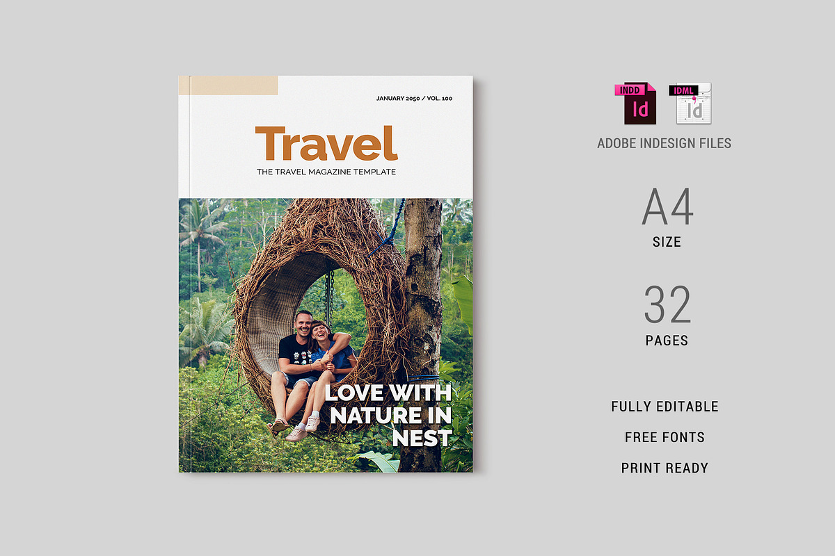 Travel Magazine Template, a Magazine Template by xtratimebd (Photo 1 of 10)