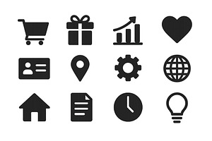 Collection of black icons, a Technology Illustration by ZinetroN