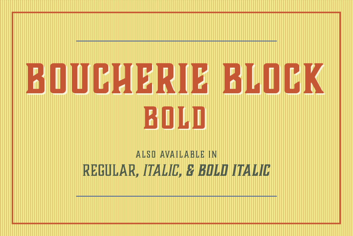 Boucherie Block Bold, a Serif Font by Laura Worthington