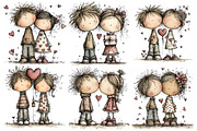 Valentine's Day Lovers Clipart, an Illustration by Pixels.Craft (Thumbnail 2 of 5)