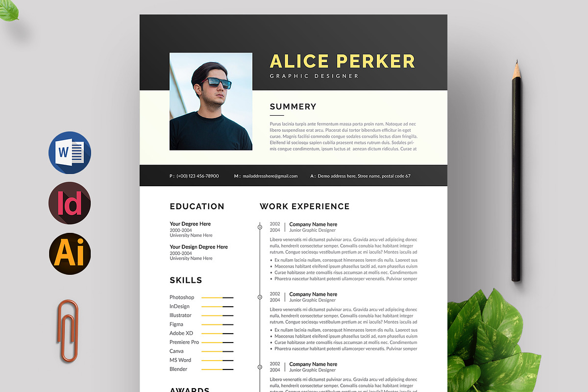 Resume / CV | Word & InDesign