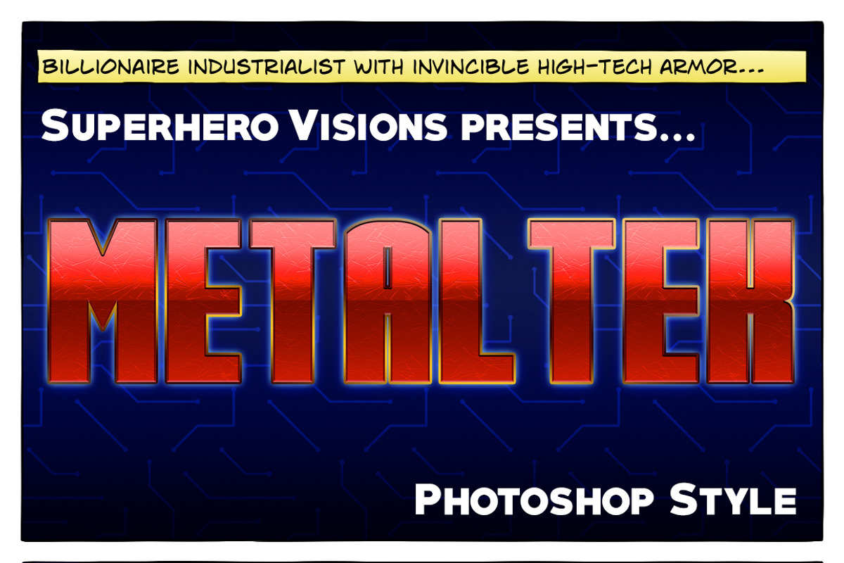 10 Photoshop Styles: Superheroes v1, a Layer Style Add-On by SuperheroVisions (Photo 14 of 15)