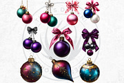 Christmas Baubbles Cliparts, a Seasonal Illustration by ThatsDesignArt (Thumbnail 11 of 16)