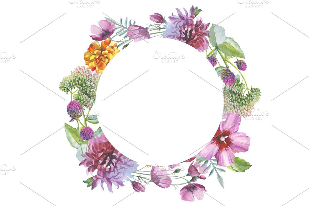 Wild Flowers watercolor PNG set, a Decorative Illustration by WatercolorPNG.com (Photo 11 of 13)