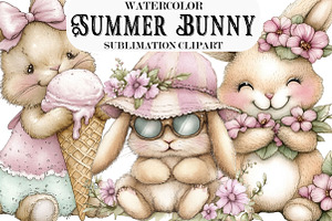 Whimsical Summer Bunny, an Illustration by Designking