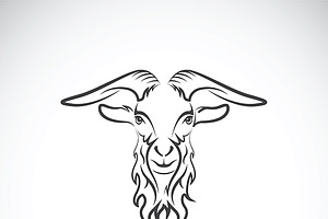 Vector of a goat head design. Animal, an Outline Icon by yod67