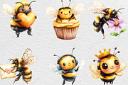 Kawaii Honey Bee Clipart Bundle, an Illustration by Black Bird Studio (Thumbnail 2 of 6)