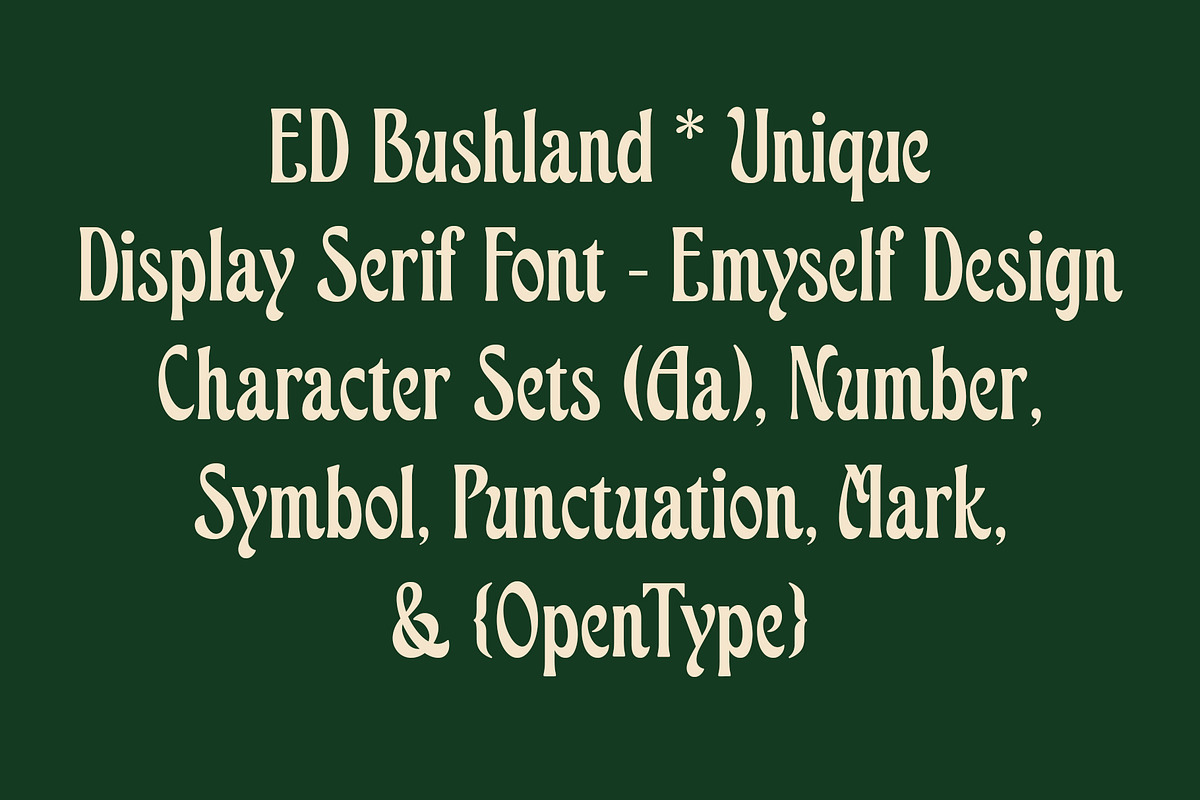 ED Bushland - Unique Display Serif, a Serif Font by Emyself Design (Photo 8 of 10)