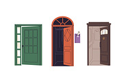 People enter and exit from doors set, a Person Illustration by PaperTrident (Thumbnail 6 of 8)