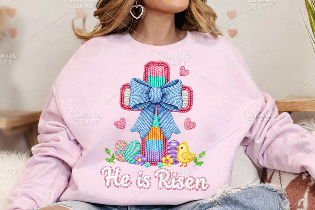 Crochet He Is Risen Easter Day PNG, an Illustration by Canvas Craft (Photo 5 of 6)