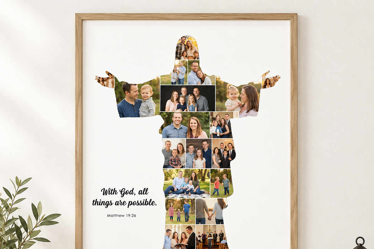Jesus Shape Photo Collage Template, a Poster Template by AIW SOLUTIONS (Photo 2 of 4)