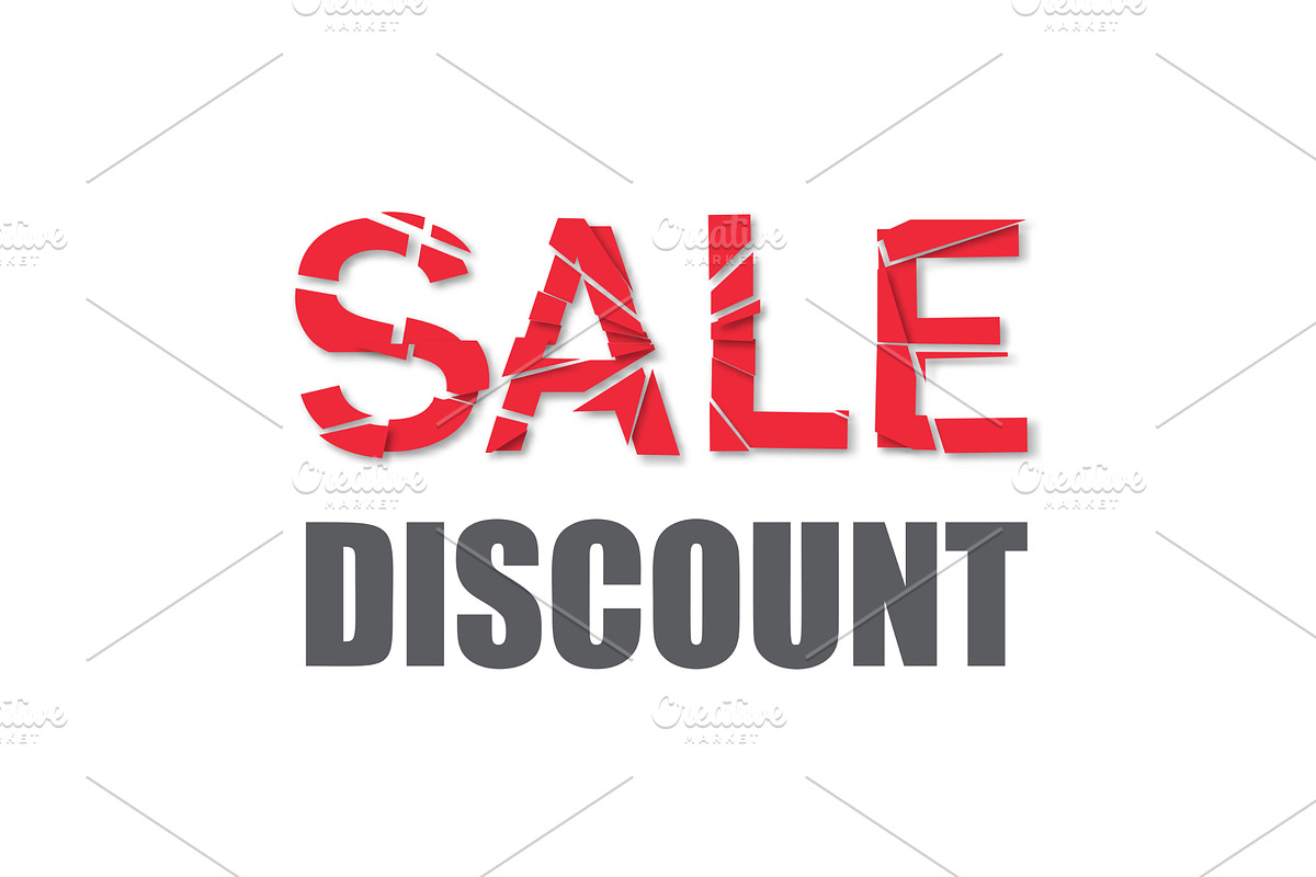 Broken Text Sale Discount Graphic, an Object Illustration by piter.goskov