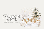 Traditional Winter - Watercolor Set, a Seasonal Illustration by studioequinox (Thumbnail 3 of 9)