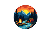 Outdoor Camping Badge Bundle, an Object Graphic by Gfx_Store (Thumbnail 7 of 13)