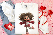 Quirky Valentine Day Girl Clipart, an Illustration by Canvas Craft (Thumbnail 4 of 6)