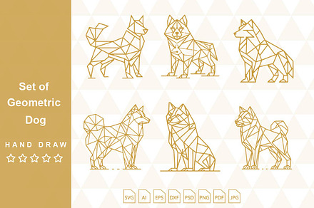 Set of Geometric Dog Polygonal Lines