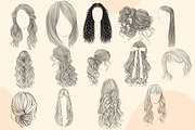 Fashion Hairstyle Sketch PNG Bundle, an Illustration by The Best Digital Plaza (Thumbnail 6 of 7)