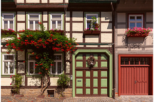 Traditional Half-Timbered Houses in