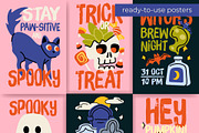 Spooky Cliparts, Stickers & Posters, a Seasonal Illustration by Panna Limon Store (Thumbnail 4 of 10)