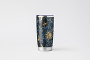 8 Golden Cosmos Seamless Patterns, a Pattern Graphic by Inknfolly (Thumbnail 5 of 5)