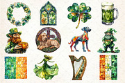 Stained Glass St Patrick's Clipart, an Illustration by Dream Creation (Thumbnail 2 of 4)