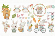 Easter garden Watercolor Clipart, an Illustration by Estúdio Lin (Thumbnail 2 of 7)