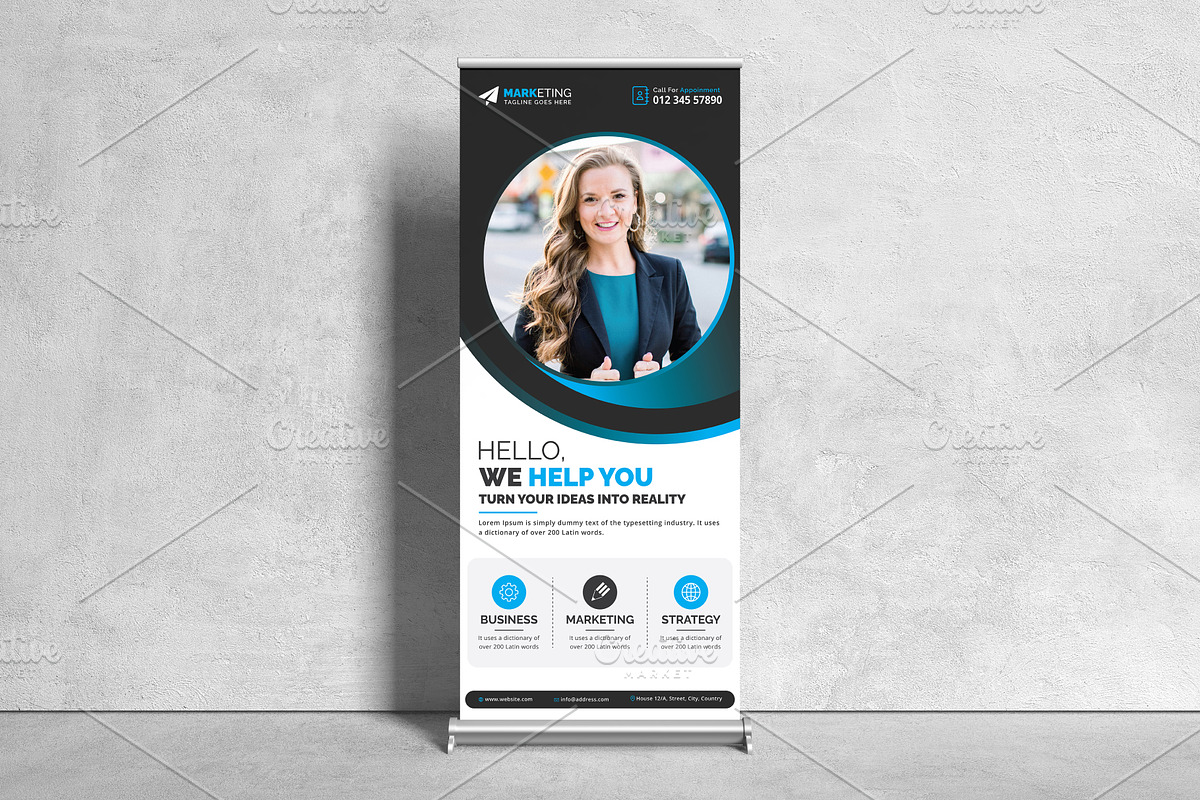 Corporate Business Roll Up Banner, a Stationery Template by GraphicsBurg (Photo 3 of 4)
