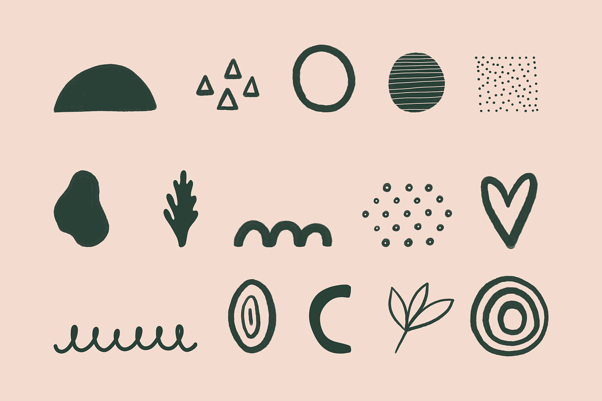 Abstract Shapes Procreate Stamps, a Brush Add-On by Little Nordic Atelier