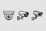 Security Camera Vector Icons, an Object Graphic by Artonix (Thumbnail 3 of 3)