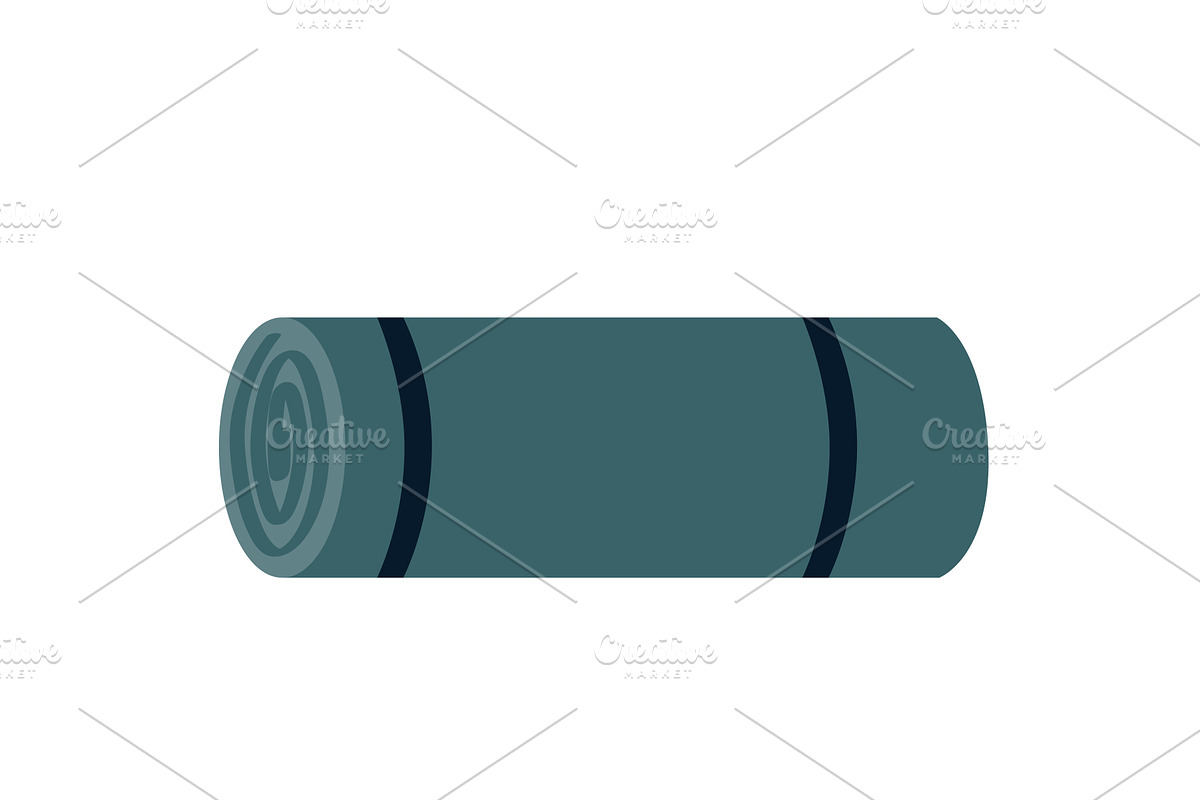 Yoga or camping mat icon. Folded, an Object Illustration by Toltemara