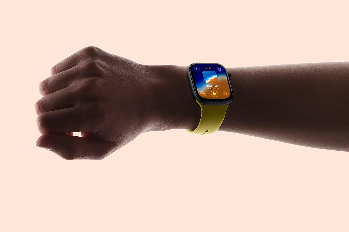 24 Watch Series 11 in Hand Mockups, a Wearable Device Mockup by Asylab (Photo 21 of 107)