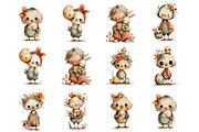 Whimsical Easter Chicken Clipart, an Illustration by DreamArtGraphic (Thumbnail 3 of 4)