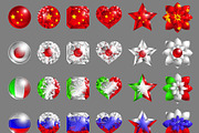 10 Country Flags & language Icons, an Object Graphic by Abysm Internal (Thumbnail 2 of 3)