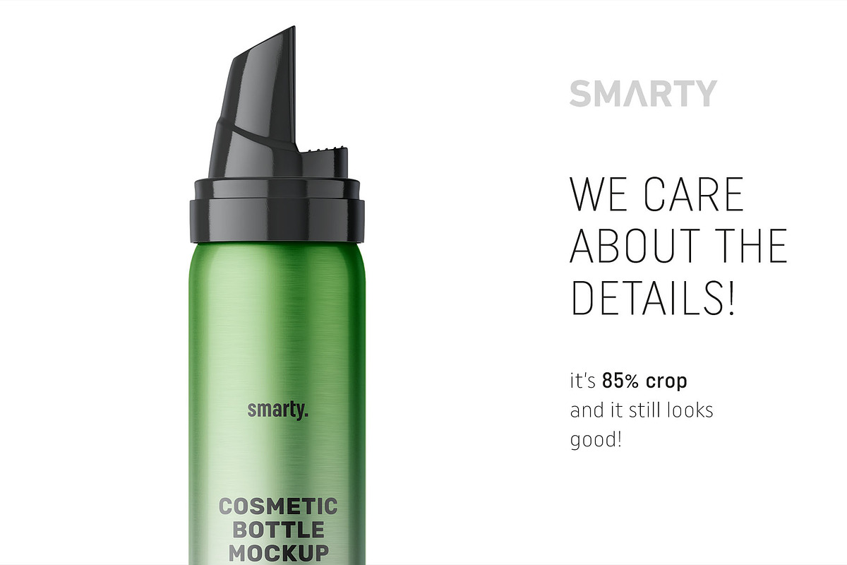 Metallic cosmetic bottle mockup, a Packaging Mockup by Smarty Mockups (Photo 4 of 5)