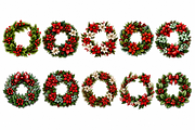 Christmas Wreath Sublimation Clipart, a Seasonal Illustration by S Graphic Studio (Thumbnail 2 of 4)