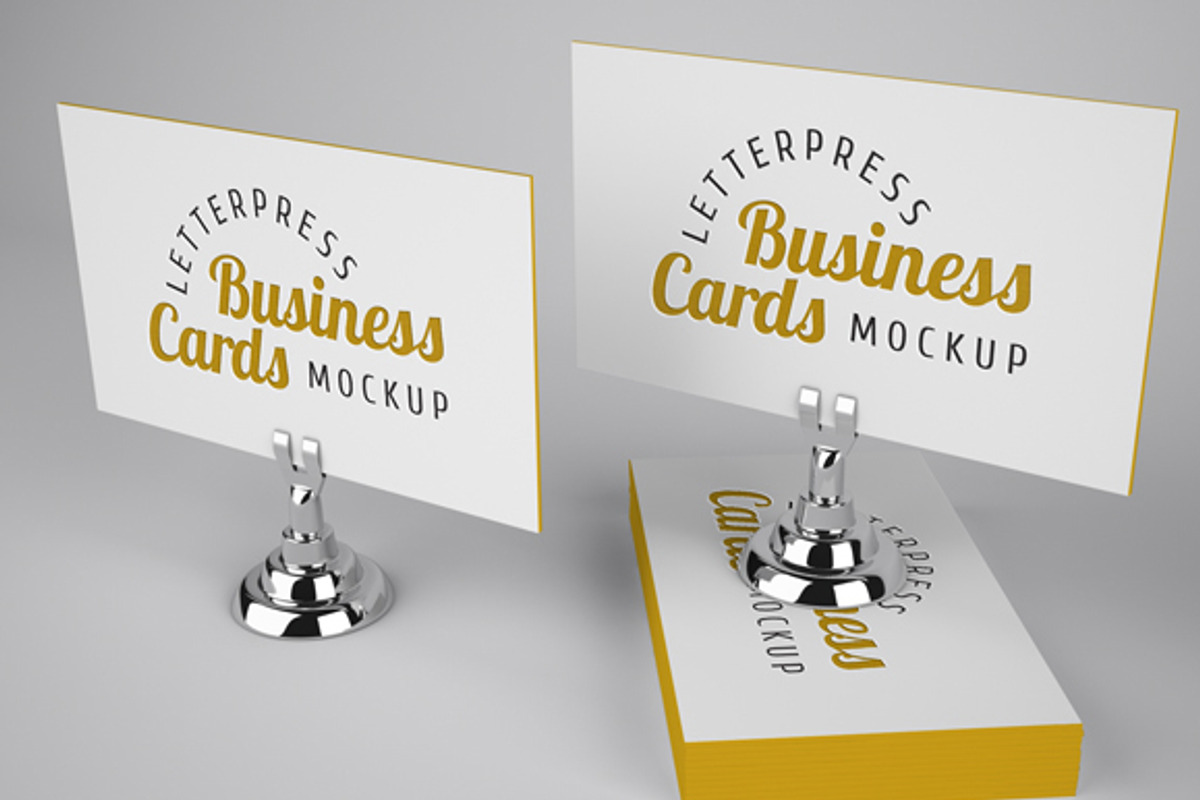 Letterpress Business Cards Mockup, a Print Template by ItemBridge (Photo 2 of 3)
