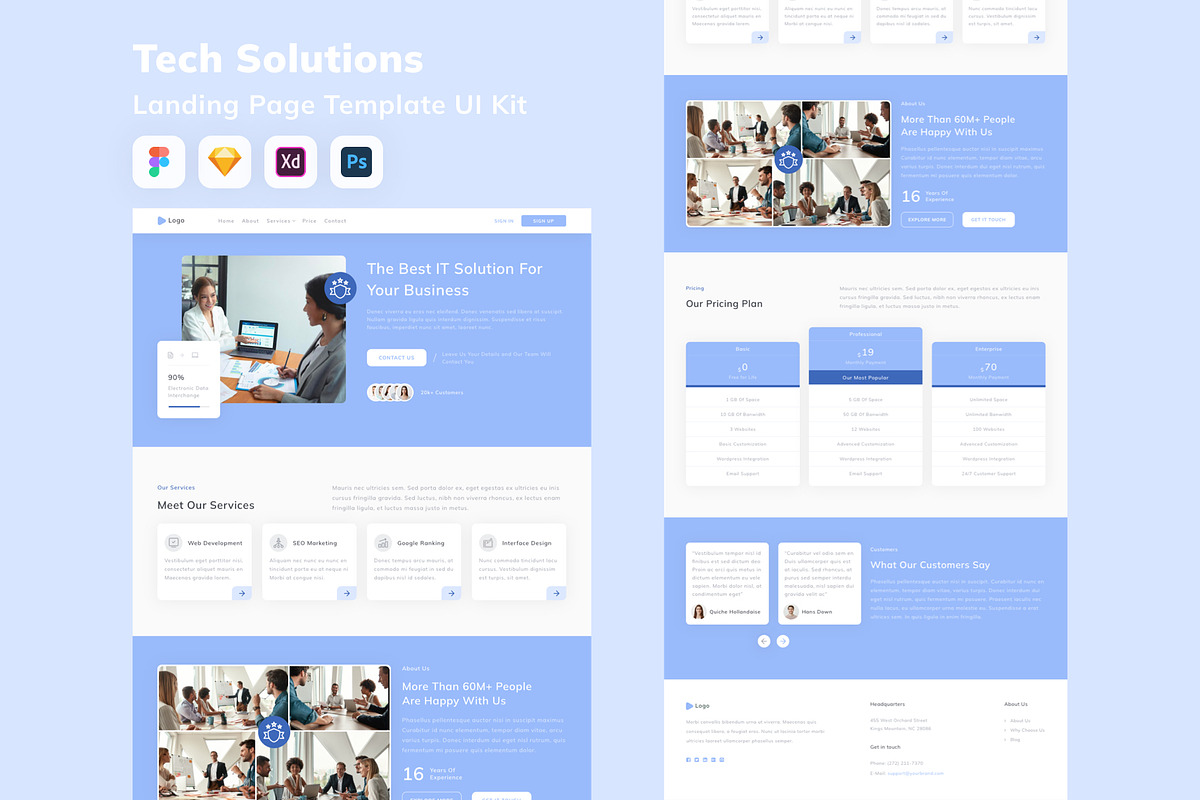 Tech Solutions Landing Page Template, an UI Kit Template by Betush