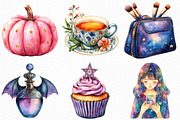 Halloween Girly Witch Vibes Clipart, an Illustration by Craft Nest (Thumbnail 5 of 6)