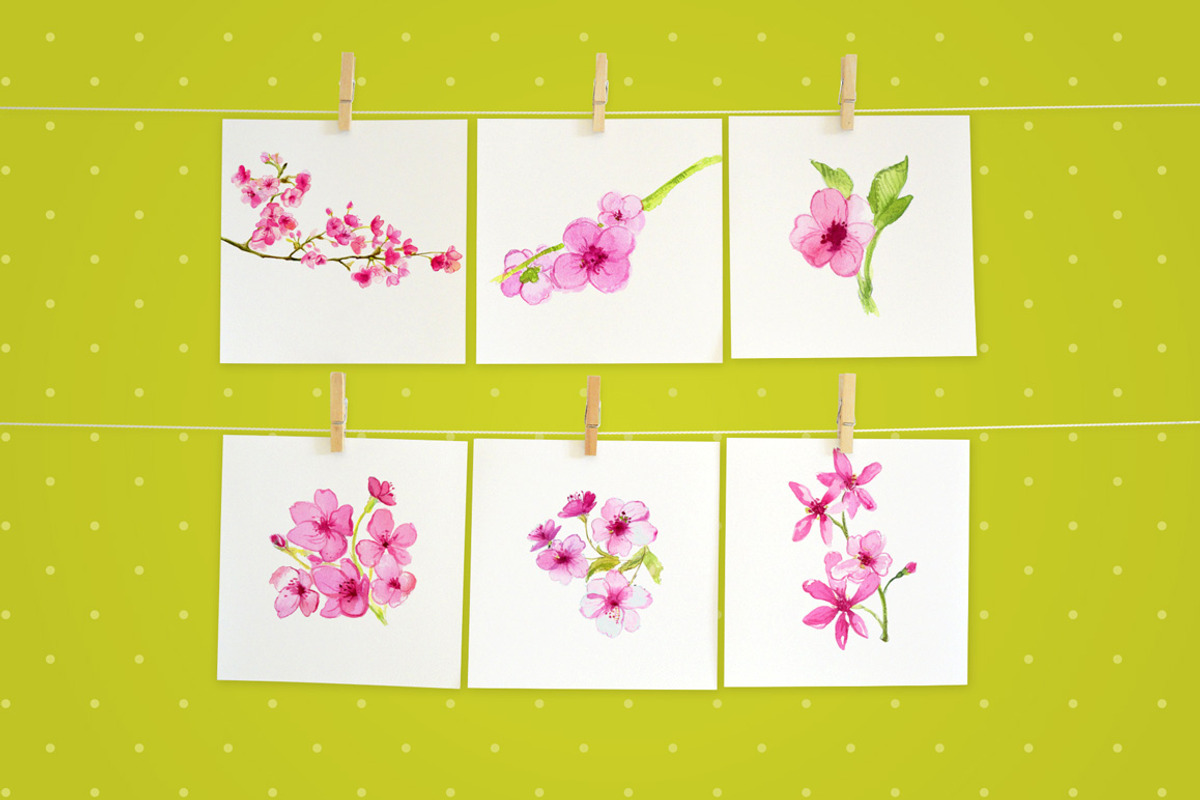Cherry blossom watercolor art, an Illustration by Anna's Creative Store (Photo 2 of 3)