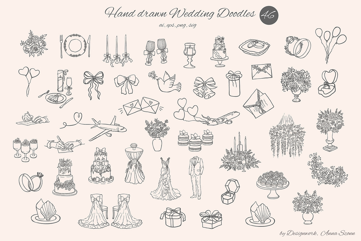 Whimsical Frames. Wedding Doodles., a Background Graphic by Designwork (Photo 10 of 13)
