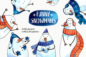 Funny Snowmans set