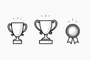 Trophy Cup and Medal Icon Set, an Illustration by Designs_River (Thumbnail 4 of 7)