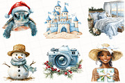Watercolor Coastal Christmas Clipart, an Illustration by OK Design (Thumbnail 2 of 5)